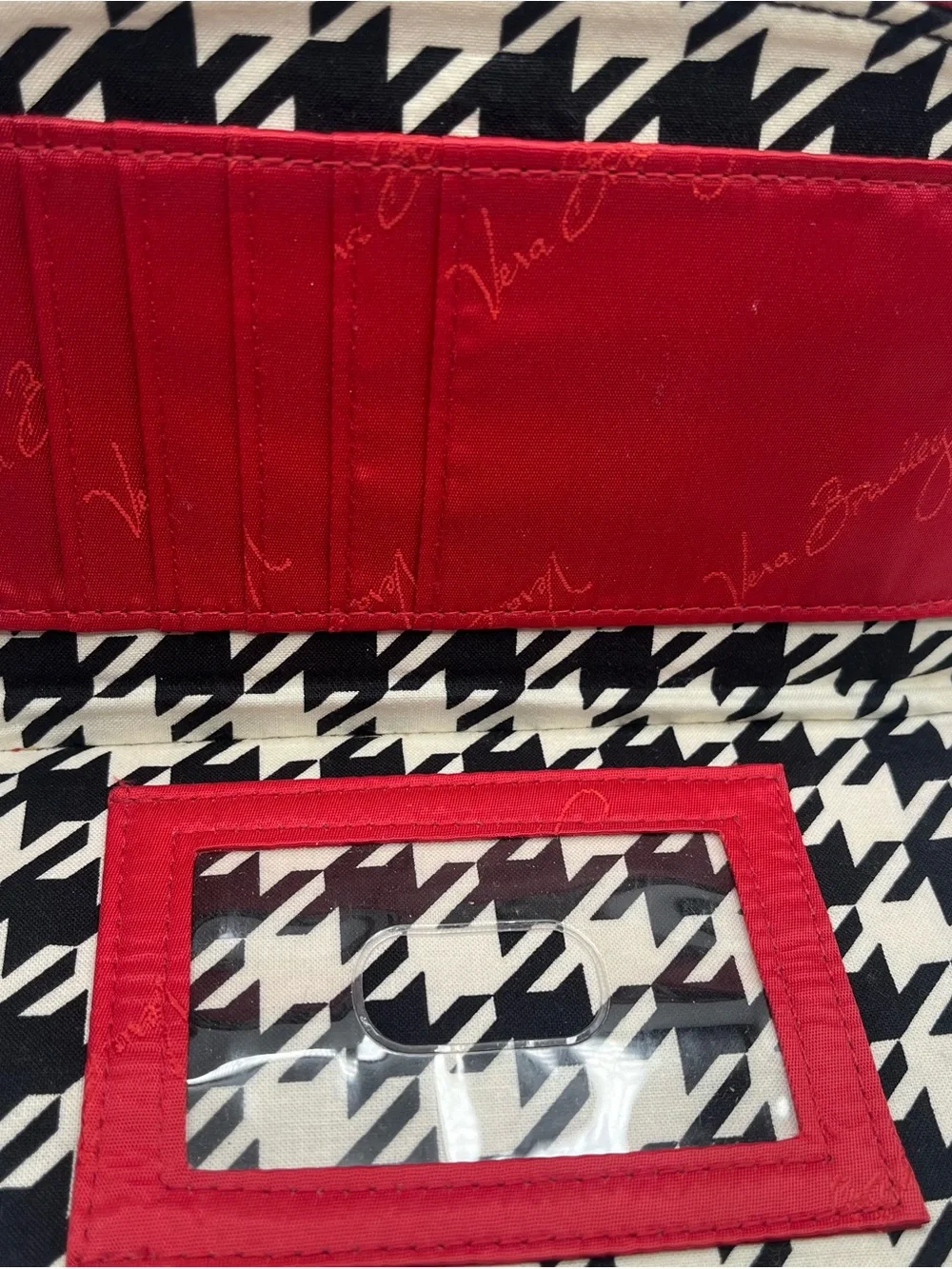 Vera Bradley Quilted Floral Cotton Clutch Wallet in Red and Mustard